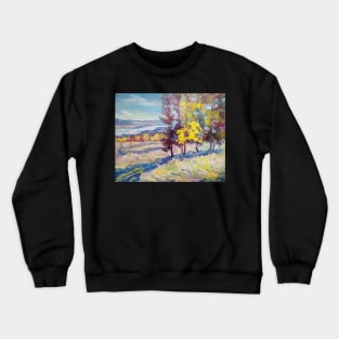 Pine forest landscape autumn Crewneck Sweatshirt